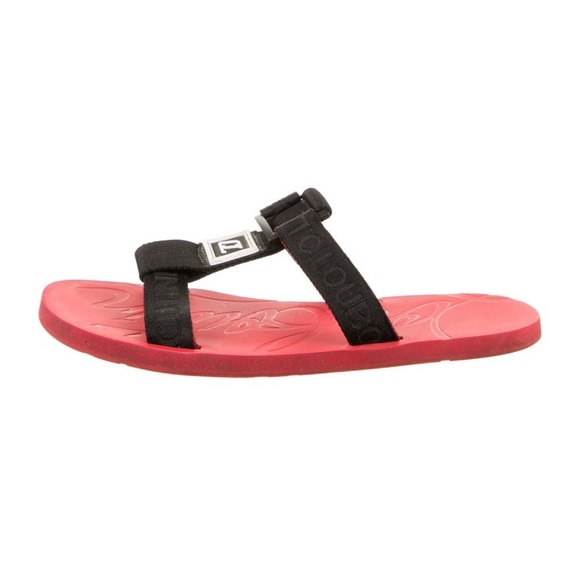Christian Louboutin Red and Black Sandals - Picture 5 of 6
